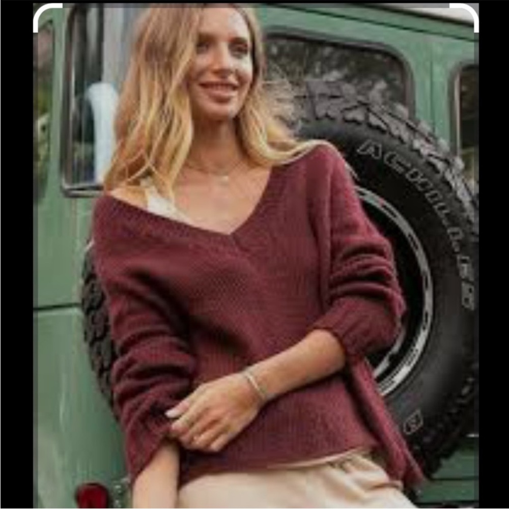 Wooden Ships V-Neck Mohair Wool Blend Sweater